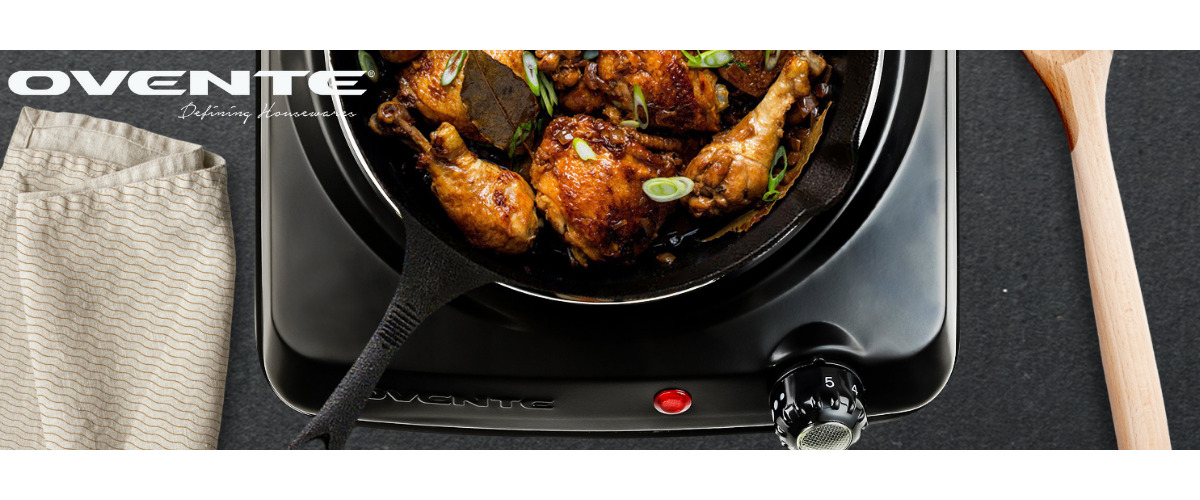 Ovente Electric Single Coil Burner 6 Inch Hot Plate Portable Cooktop BGC101B - Fresh Stock Dated February 2026