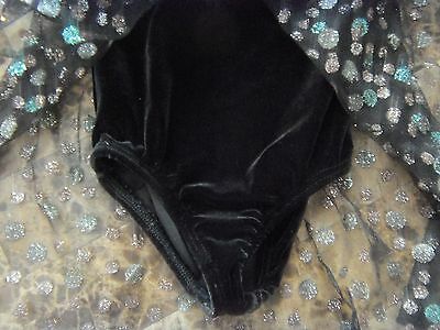 girls XS MOTIONWEAR BLACK LEOTARD glitter dots FANCY skirt GYMNASTICS x-small - Fresh Stock Dated December 2025