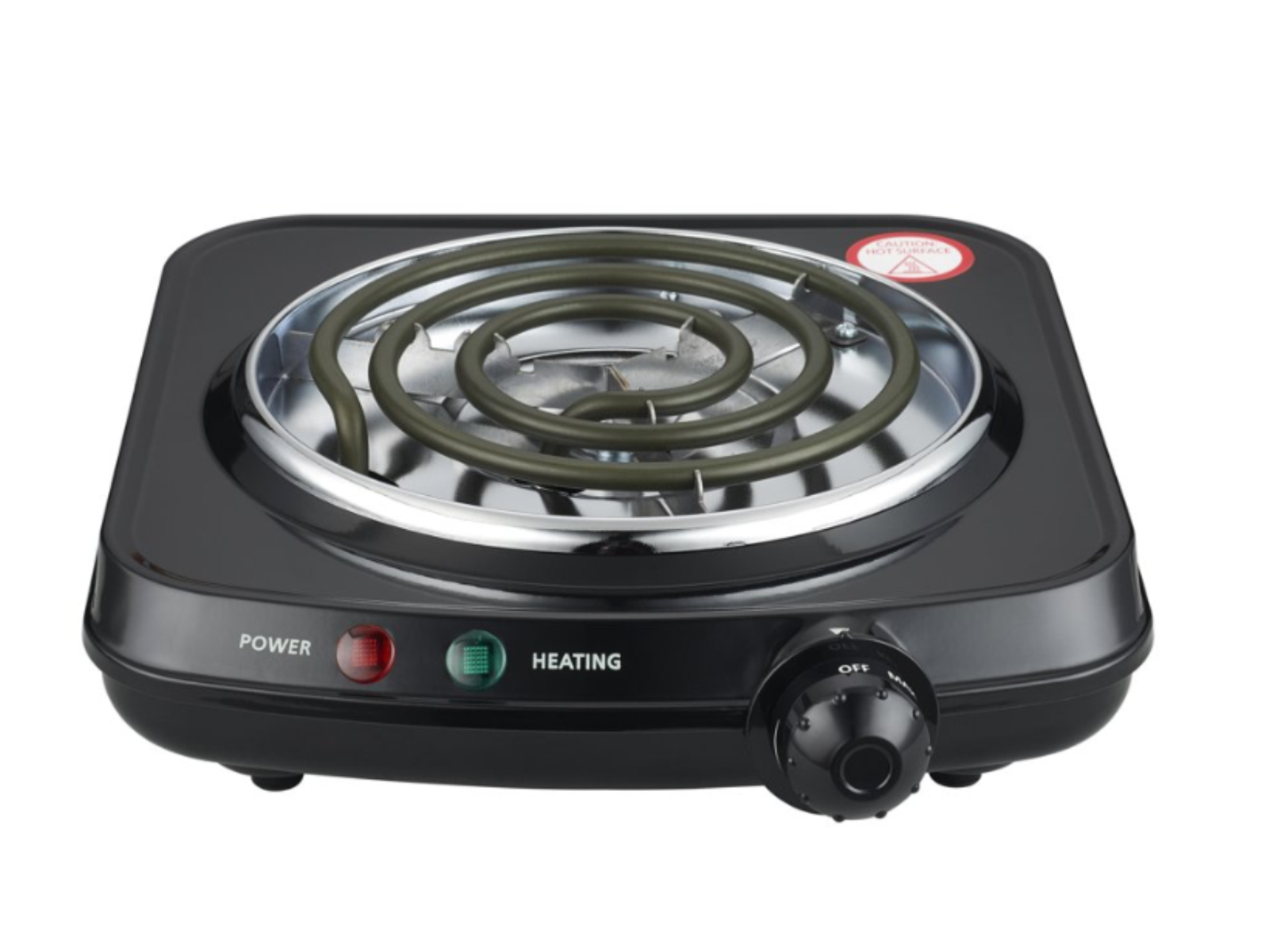 Mainstays Black Single Burner with Adjustable Temperature Control in BOX - Fresh Stock Dated February 2026