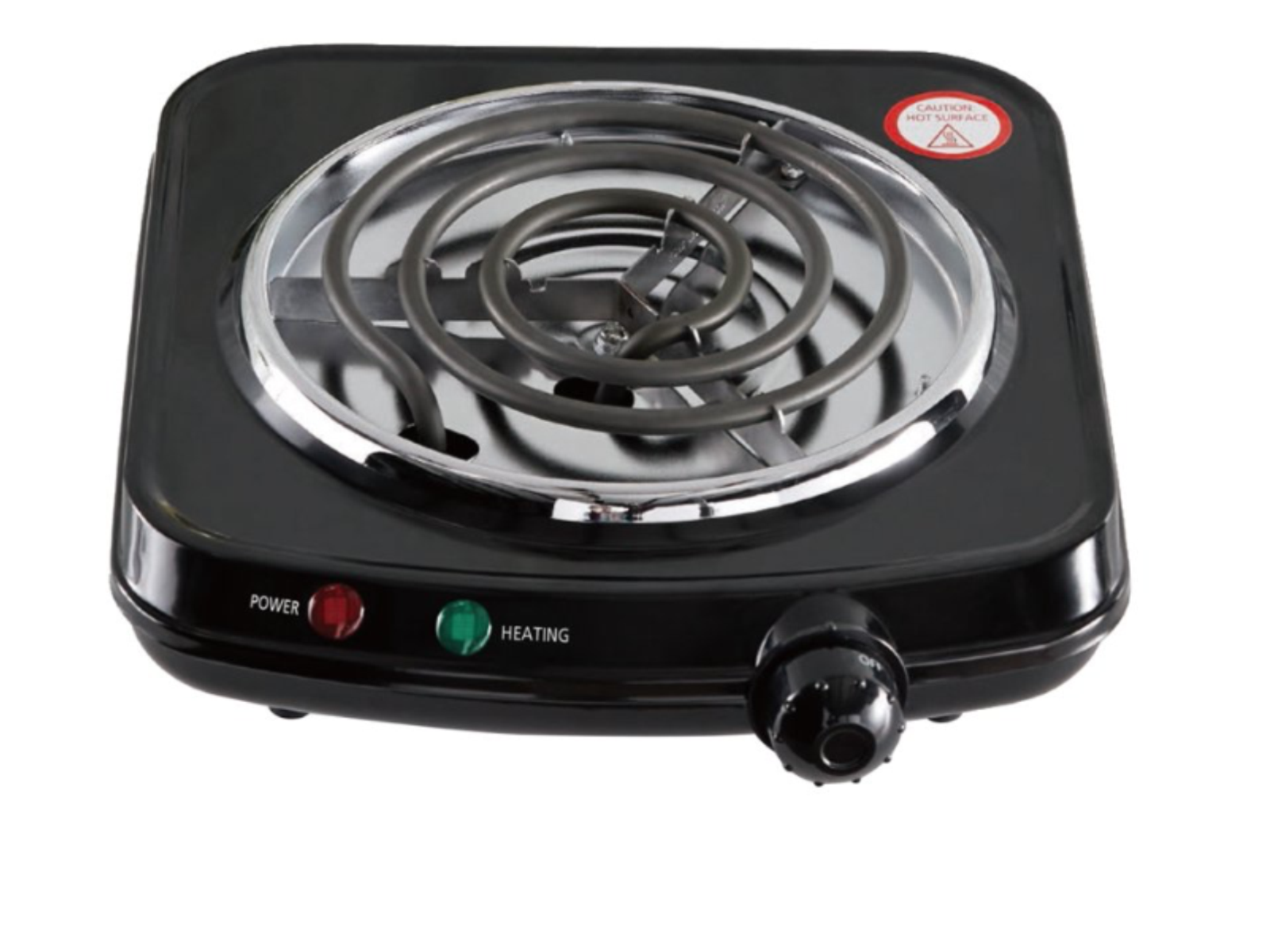 Mainstays Black Single Burner with Adjustable Temperature Control in BOX - Fresh Stock Dated February 2026