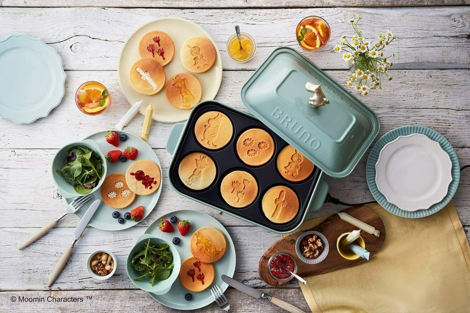 BRUNO BOE059-BGR Compact hot plate body 4 types of plates Limited Moomin - Fresh Stock Dated February 2026