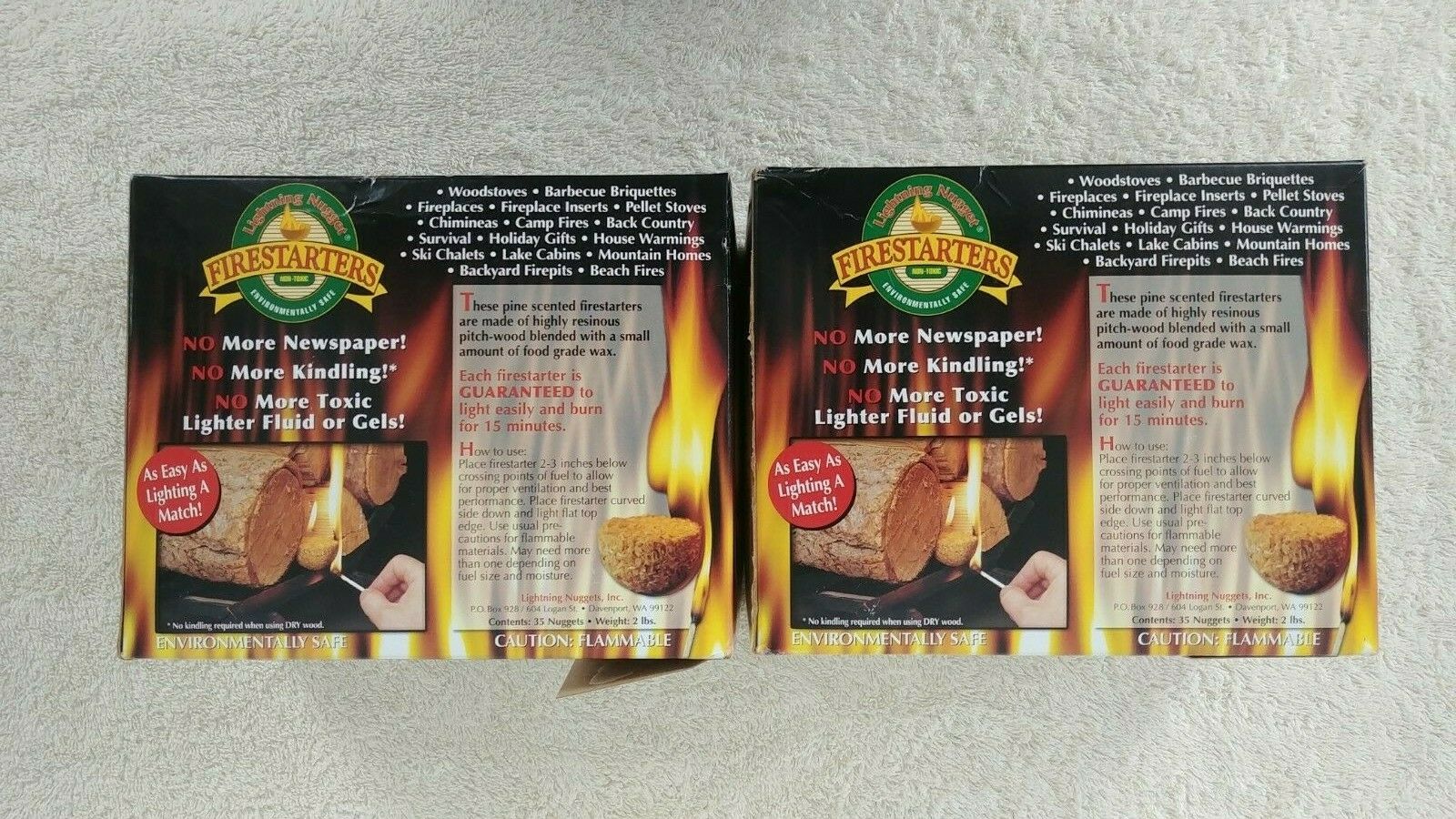(New) Lot of 2 - FireStarters 35 Quick&Easy Lighting Nuggets Non-Toxic 2 lbs. - Fresh Stock Dated December 2025