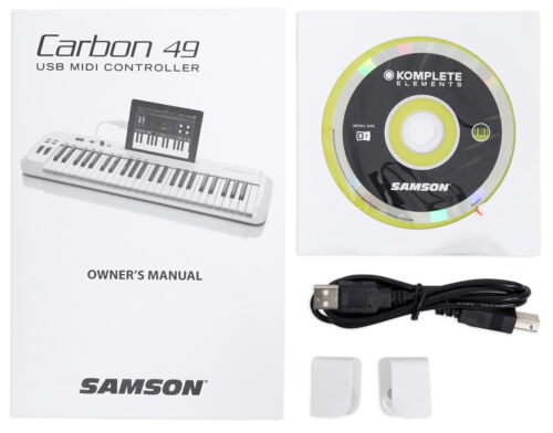Samson Carbon 49 Key USB MIDI DJ Keyboard Controller+Komplete Elements Software - Fresh Stock Dated December 2025