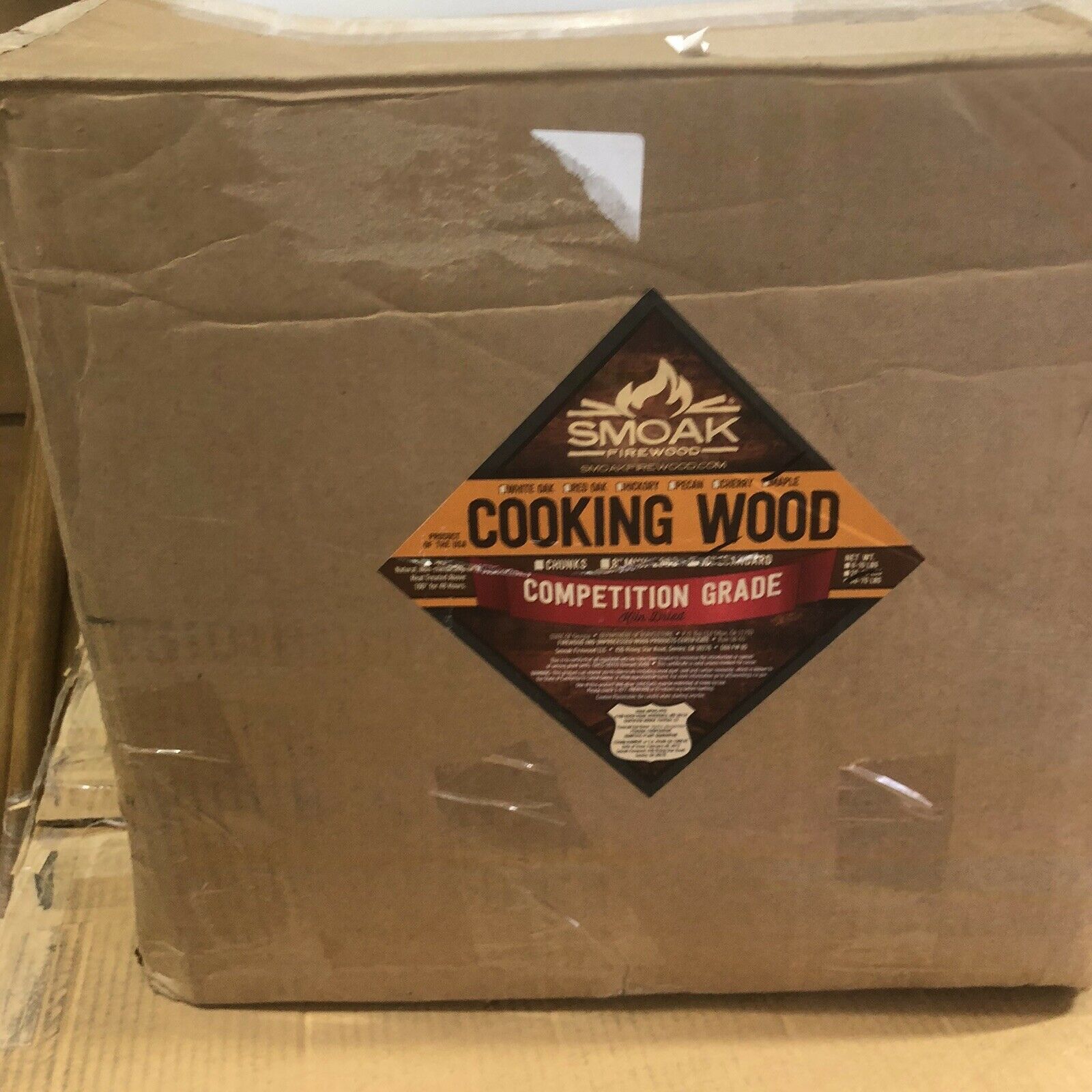 Smoak Firewood Cooking Wood Logs - Kiln Dried (Maple, 16in Pieces 60-70 Lbs - Fresh Stock Dated January 2026