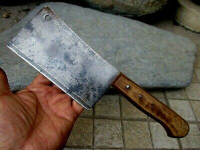 Vintage Handmade Old Meat Cleaver Butcher Carbon Steel Knife Tool Chef Chopper - Fresh Stock Dated January 2026