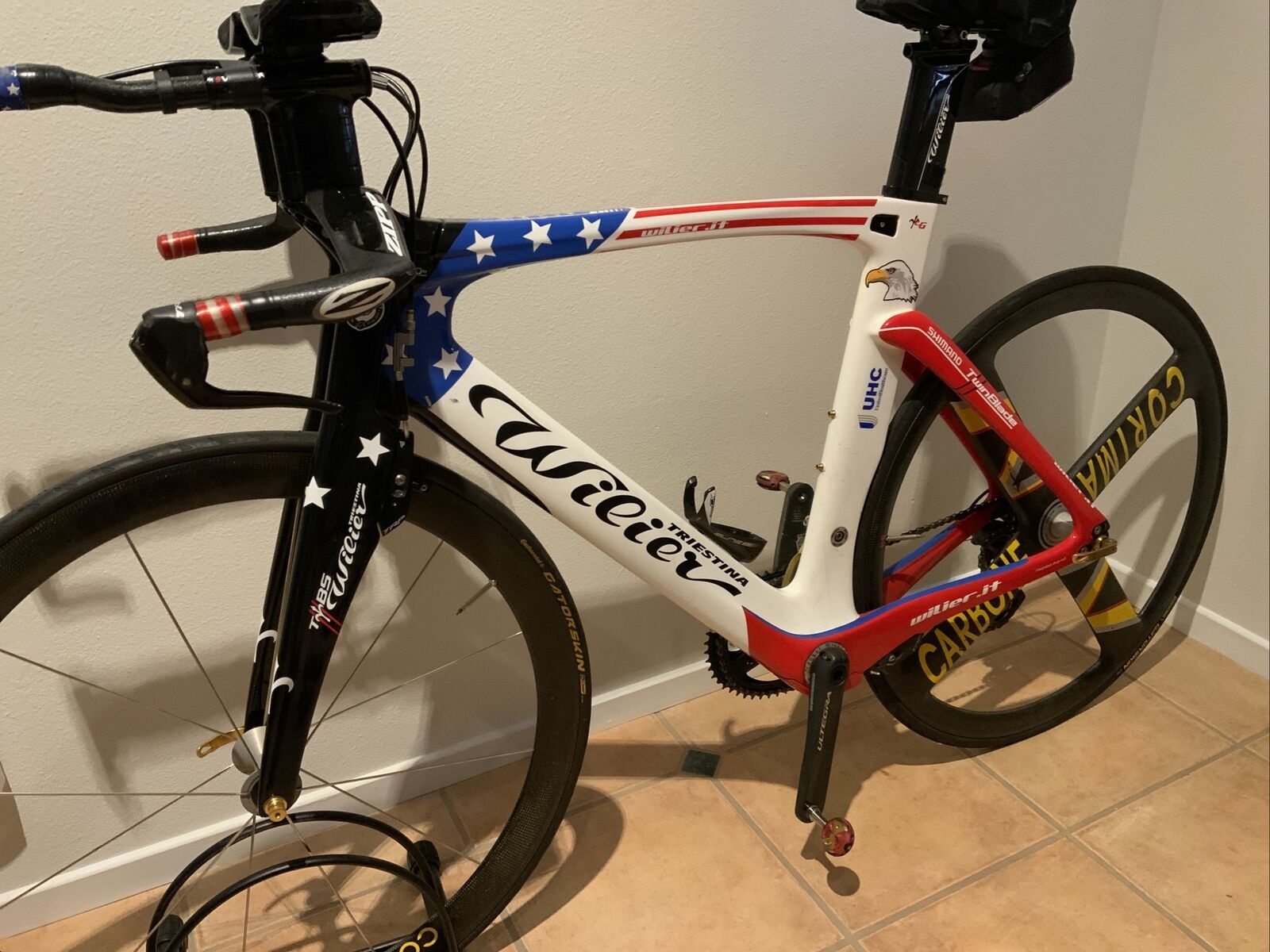 Wilier Time Trial bike US National UHC Team Twin Blade Ultegra & Corima Wheels - Fresh Stock Dated December 2025