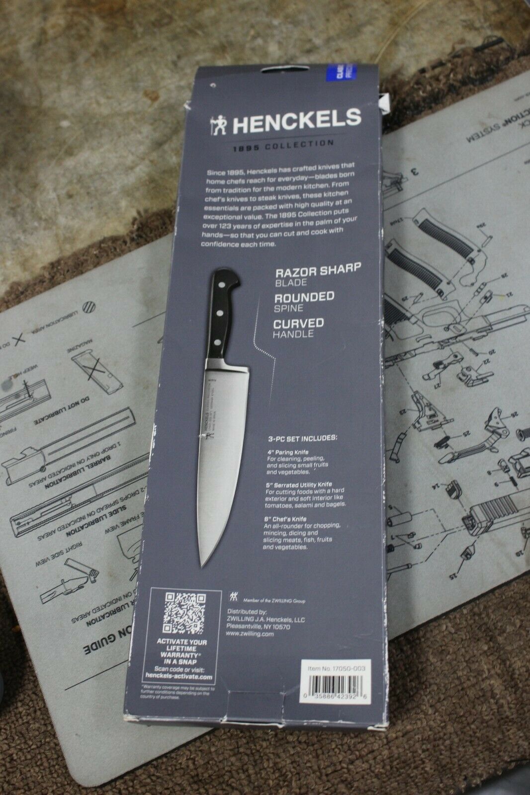 ZWILLING J. A. HENCKELS 1895 Collection 3 Pc. Knife Set 17050-003 GERMAN STEEL - Fresh Stock Dated January 2026