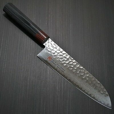 Japanese SETO ISEYA Hammered Damascus VG10 Santoku Kitchen Knife 180mm Japan I-5 - Fresh Stock Dated January 2026