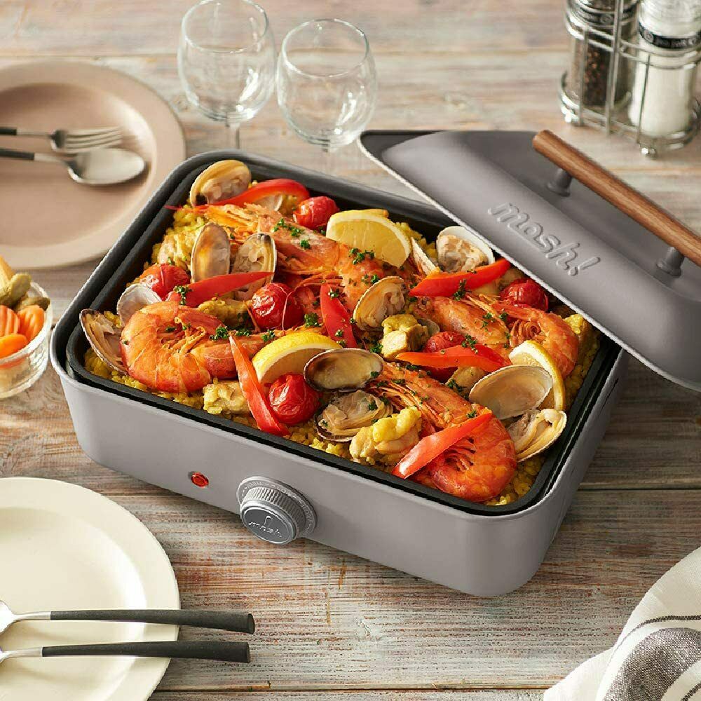 mosh Mini hot plate  M-HP1PE [Takoyaki plate,flat plate set] Various ways to use - Fresh Stock Dated February 2026