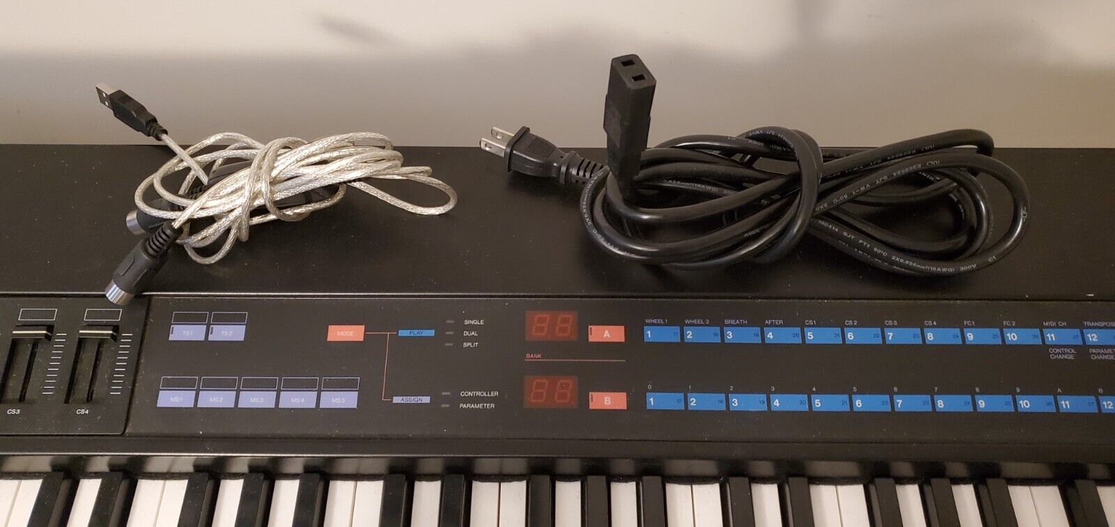 Yamaha KX88 MIDI Controller Keyboard and wheeled flight/tour case and cords - Fresh Stock Dated December 2025