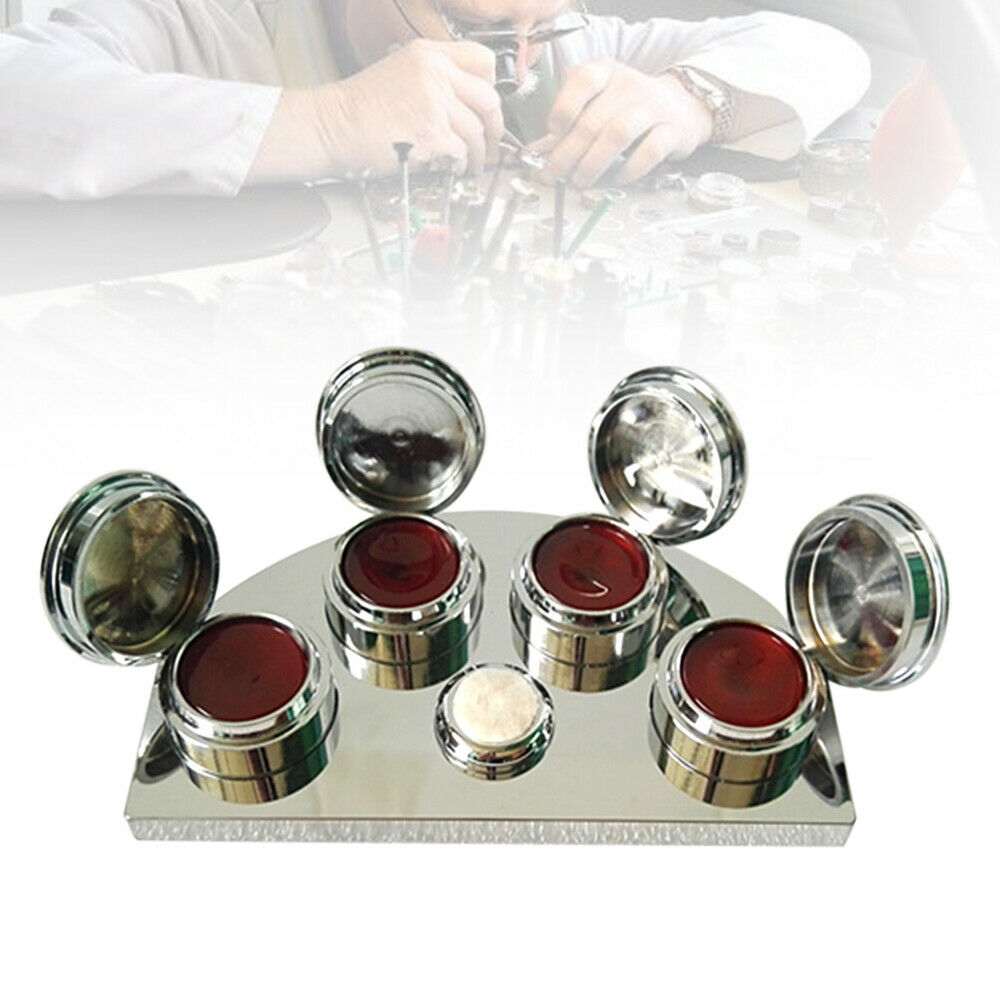 Oil Cup Stand For Professional Watchmakers Tool with 4 Containers Repair Tool US - Fresh Stock Dated December 2025