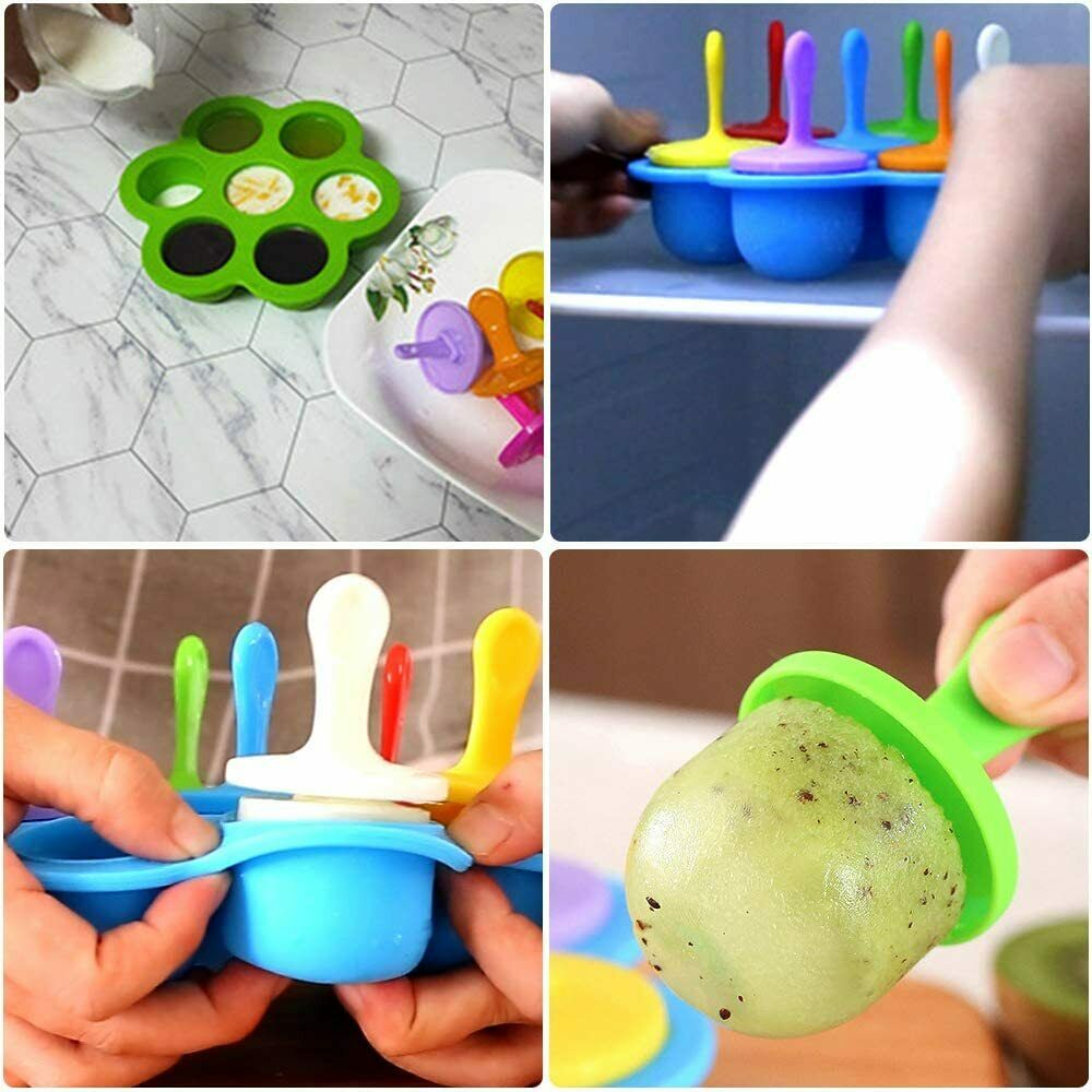 2 Pack Silicone Popsicle Maker Molds- 7-cavity Mini DIY Ice Pop Mold With - Fresh Stock Dated February 2026