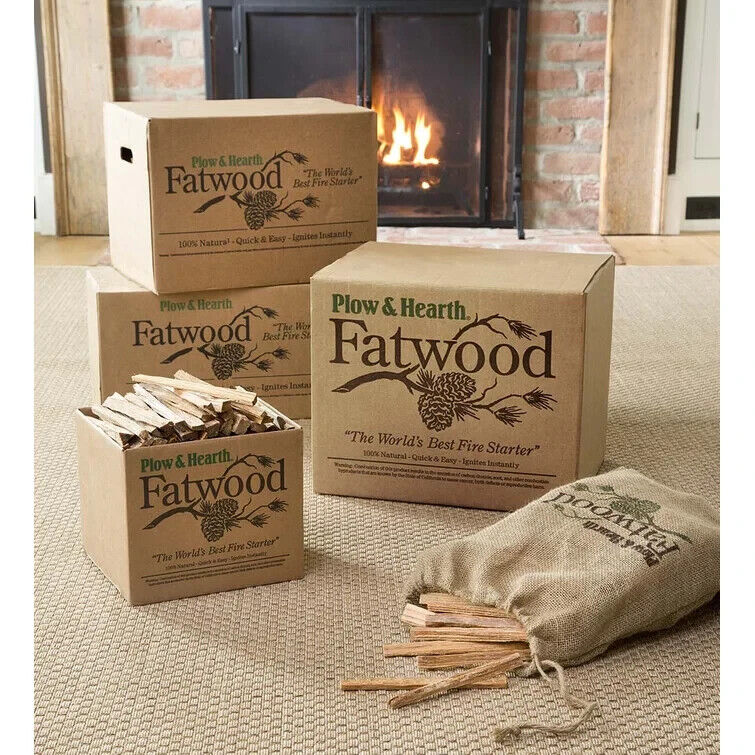 Plow & Hearth Fatwood Fire Starter 25 lb. Box - Fresh Stock Dated January 2026