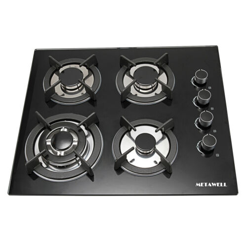 23.6'' Tempered Glass 4 Burner (2.75-3 KW) Gas Stove Kitchen Cooktops Cooker Hob - Fresh Stock Dated February 2026