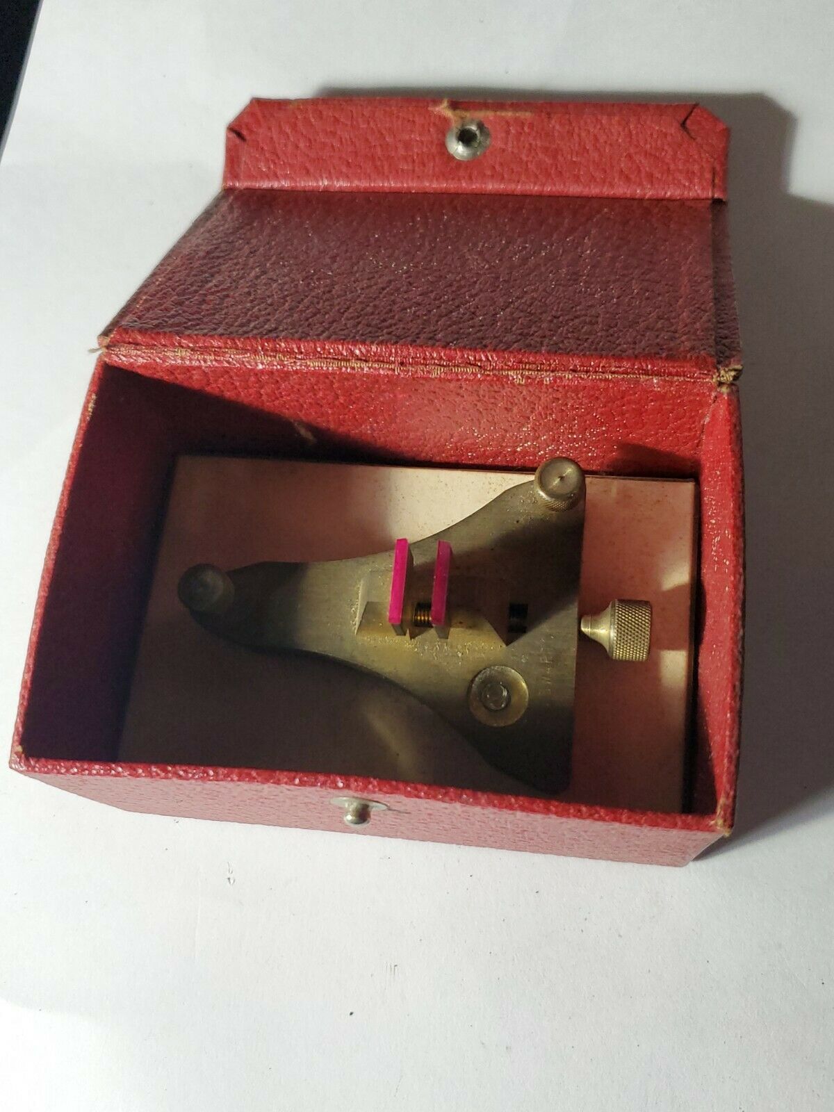 vintage antique watchmakers balance poising tool swartchild w/sight Level, ruby - Fresh Stock Dated December 2025