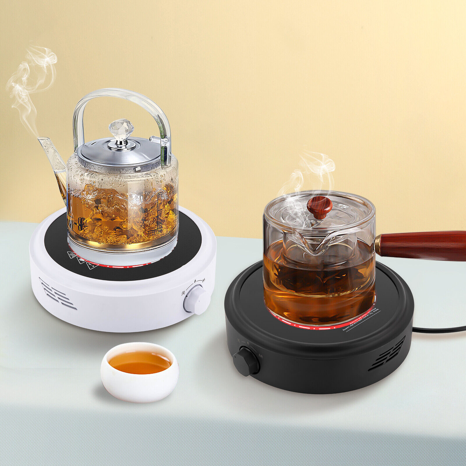 800W Electric Mini Stove Hot Plate Multifunctio Coffee Tea Heater Black / White - Fresh Stock Dated February 2026