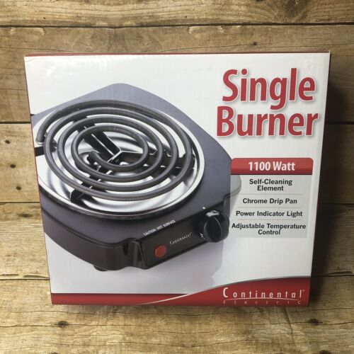 Continental Electric Single Burner 1100 Watt Coil Heating Element Hot Plate VGUC - Fresh Stock Dated February 2026