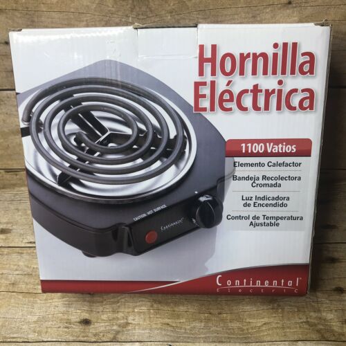 Continental Electric Single Burner 1100 Watt Coil Heating Element Hot Plate VGUC - Fresh Stock Dated February 2026