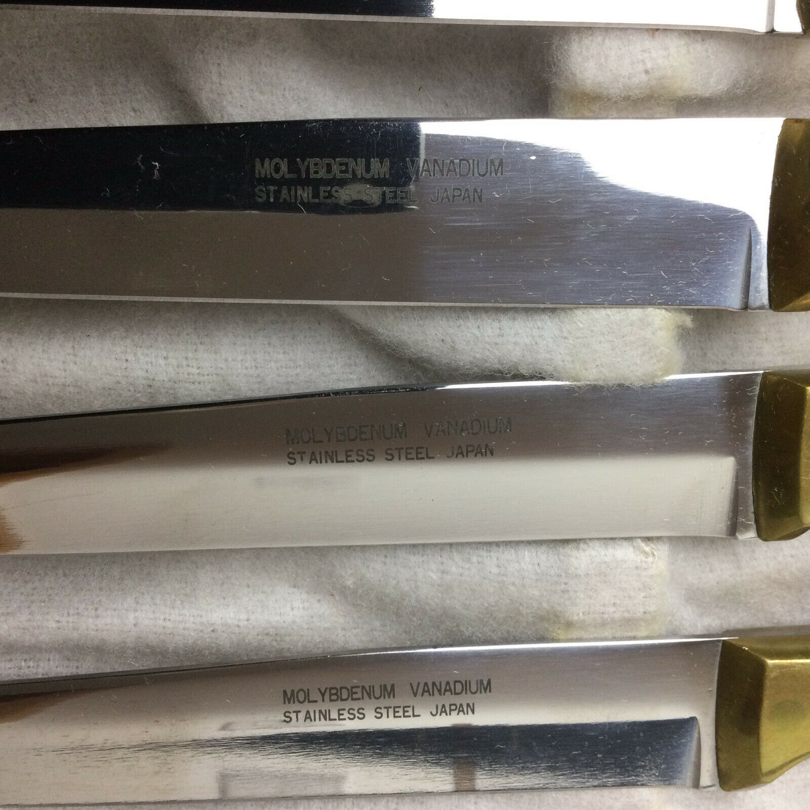 Vintage Japan Cutlery Molybdenum Vanadium High Carbon Stainless Knives Set - Fresh Stock Dated February 2026