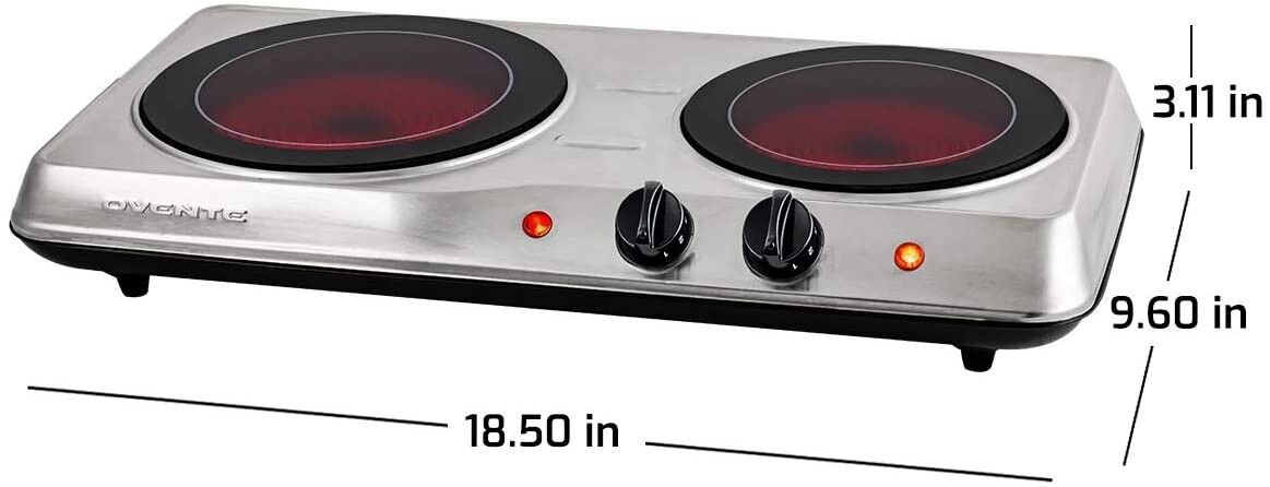 Estufa Cocina Electrica 2 Hornillas Portatil Para Campamento Camping Casa NUEVO - Fresh Stock Dated February 2026