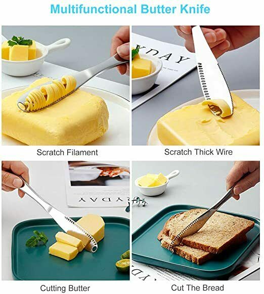 Butter Knife with Holes, Stainless Steel, Spread that Butter Knife 3- in- 1 - Fresh Stock Dated January 2026
