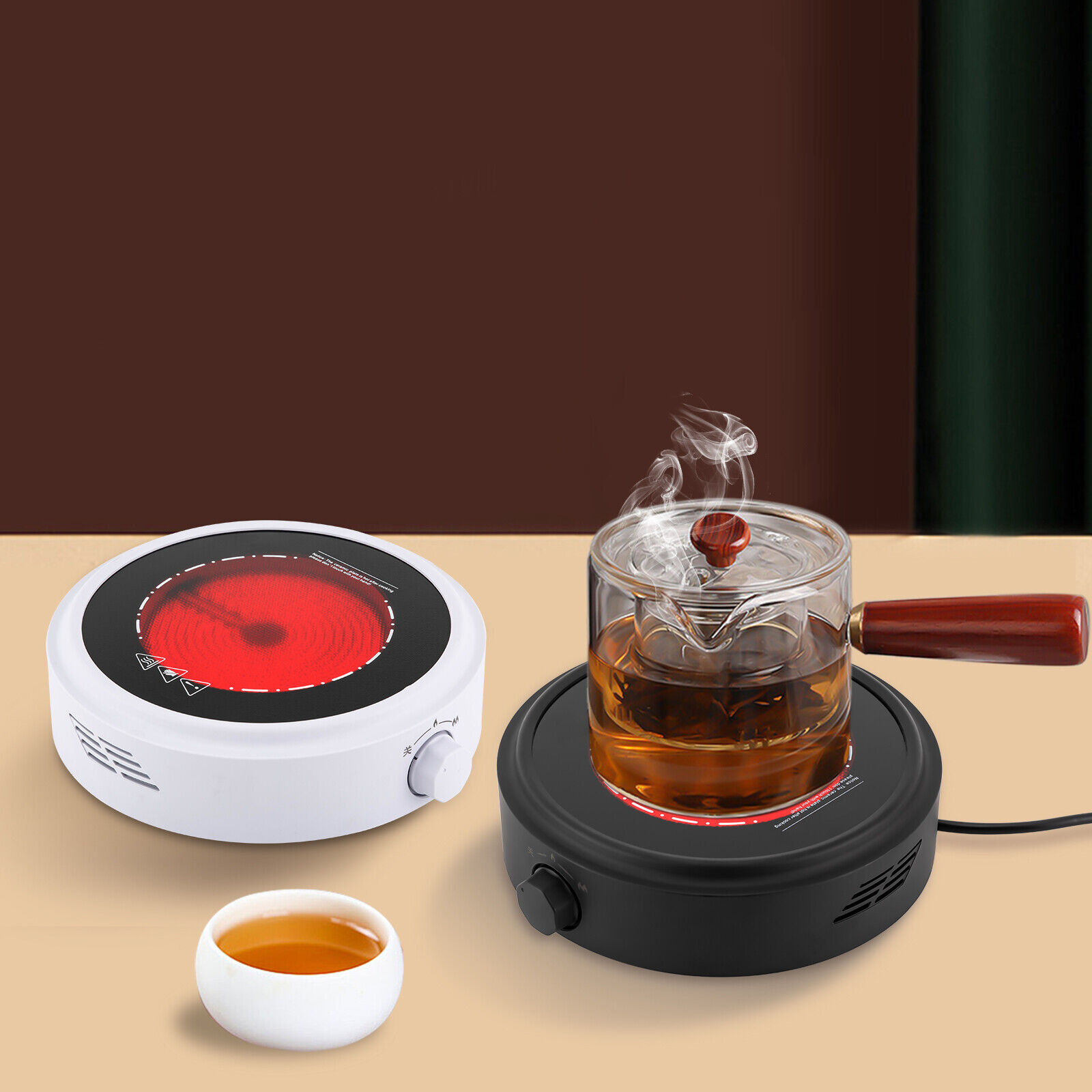 800W Electric Mini Stove Hot Plate Multifunctio Coffee Tea Heater Black / White - Fresh Stock Dated February 2026