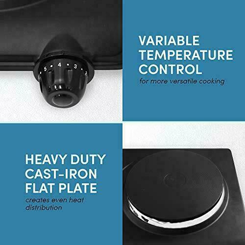 Elite Gourmet Countertop Electric Hot Single Burner  with Temperature Controls - Fresh Stock Dated February 2026