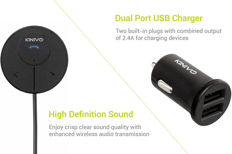 Hands Free Bluetooth Car Kit 2 USB Charger AUX Cigarette Lighter Power Adapter - Fresh Stock Dated December 2025