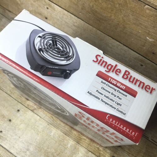 Continental Electric Single Burner 1100 Watt Coil Heating Element Hot Plate VGUC - Fresh Stock Dated February 2026