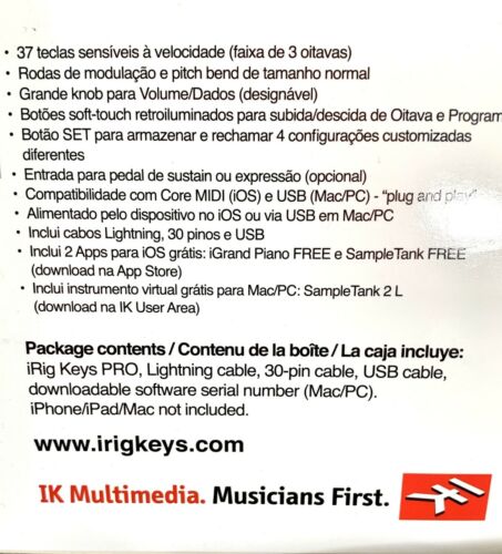 iRig Keys Pro BLACK - Fresh Stock Dated December 2025