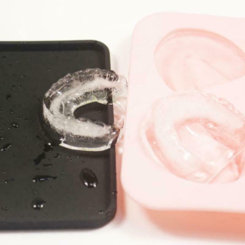 4 Hole Denture Teeth Shaped Ice Cube Mold Silicone Ice Tray DIY Ice Cream Mould - Fresh Stock Dated January 2026