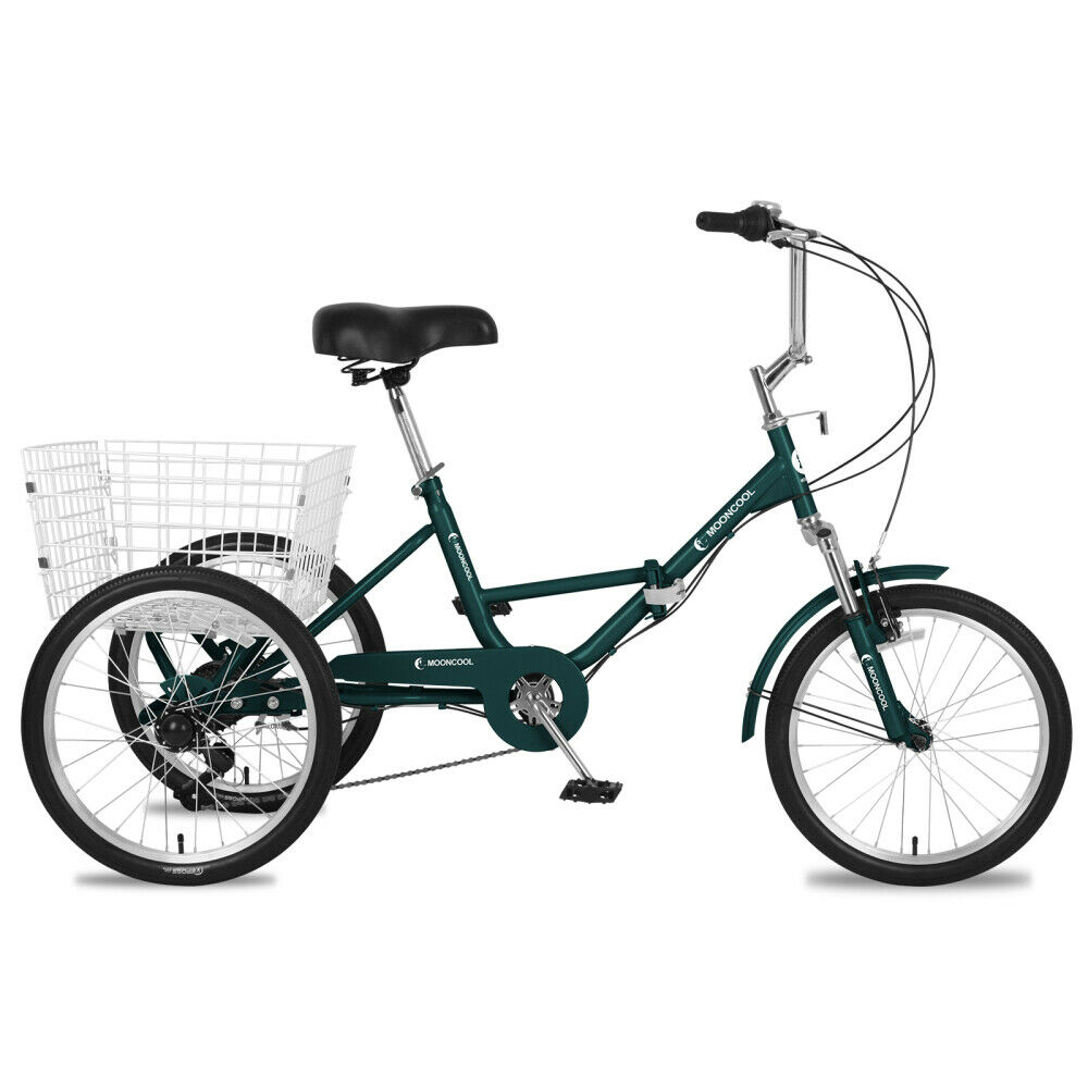 Adult Folding Tricycle 7 Speed 20inch 3Wheel  Exercise Bike & Cargo Basket Gift - Fresh Stock Dated December 2025