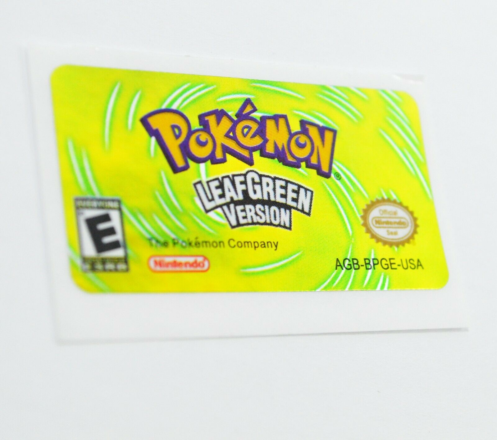 Pokemon Leaf Green GBA Replacement Label SHINY FOIL Sticker Gameboy Advance USA - Fresh Stock Dated February 2026
