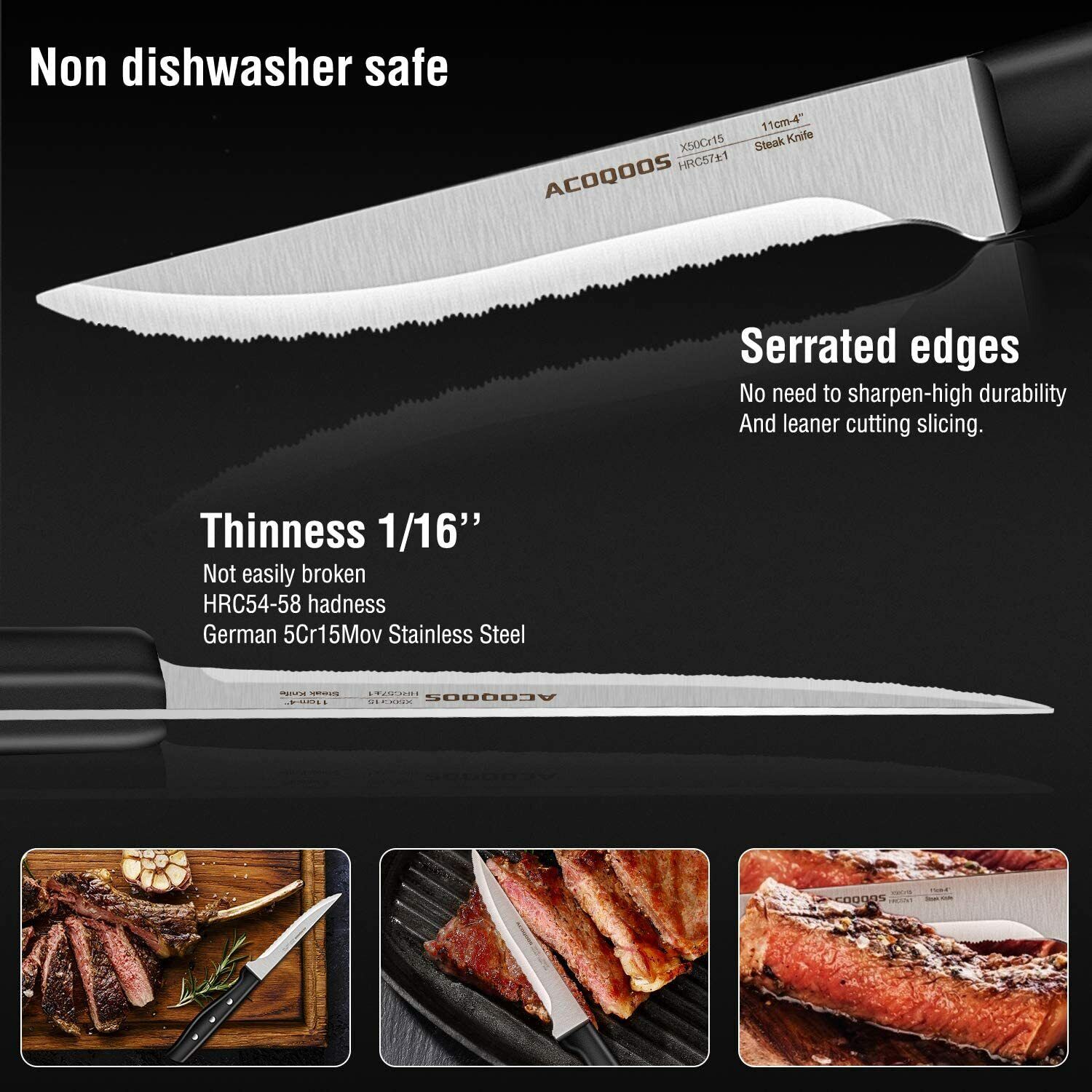 Knife Set, 17-Piece Kitchen Knife Set with Block Wooden German Stainless Steel - Fresh Stock Dated February 2026