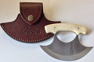 Bone Handle Ulu Knife w/ Genuine Quality Leather Sheath - Fresh Stock Dated January 2026