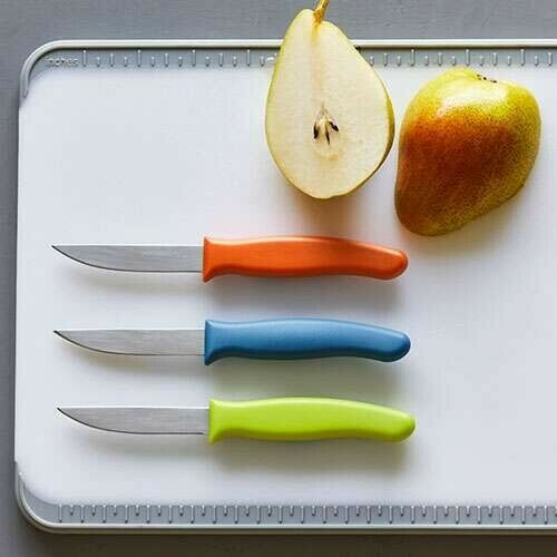 Pampered Chef PARING KNIFE SET of 3 Blue, Green, Orange - DISHWASHER SAFE - Fresh Stock Dated January 2026