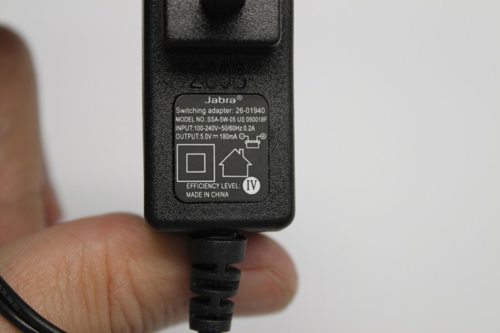 Jabra SSA-5W-05 US 050018F Switching Adapter 5V 180mA for Bluetooth Headset - Fresh Stock Dated December 2025