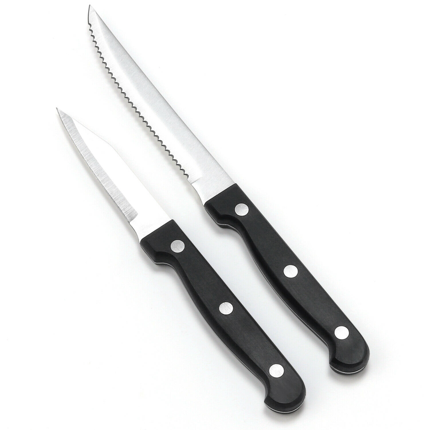 Stainless Steel Serrated Utility Knife and Paring Knife, 2pc set - Fresh Stock Dated February 2026