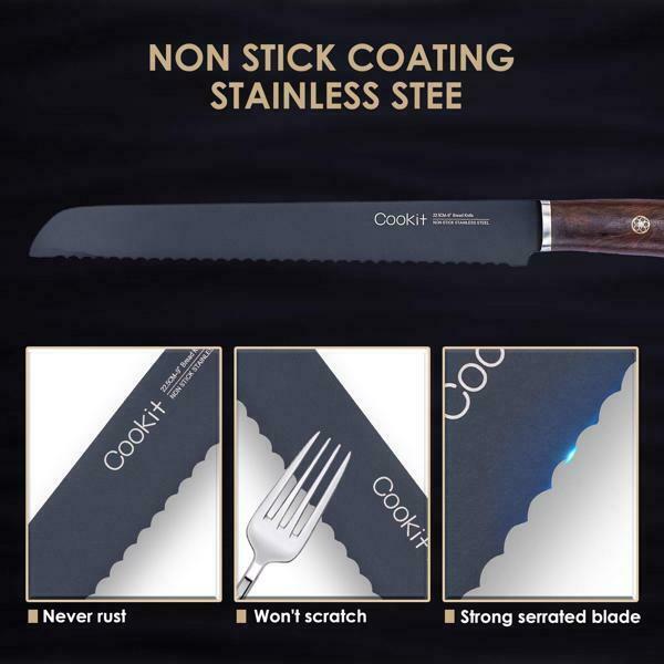 15pcs Kitchen Knives Set Stainless Steel Chef Steak Scissors Slicing Bread Cut - Fresh Stock Dated February 2026