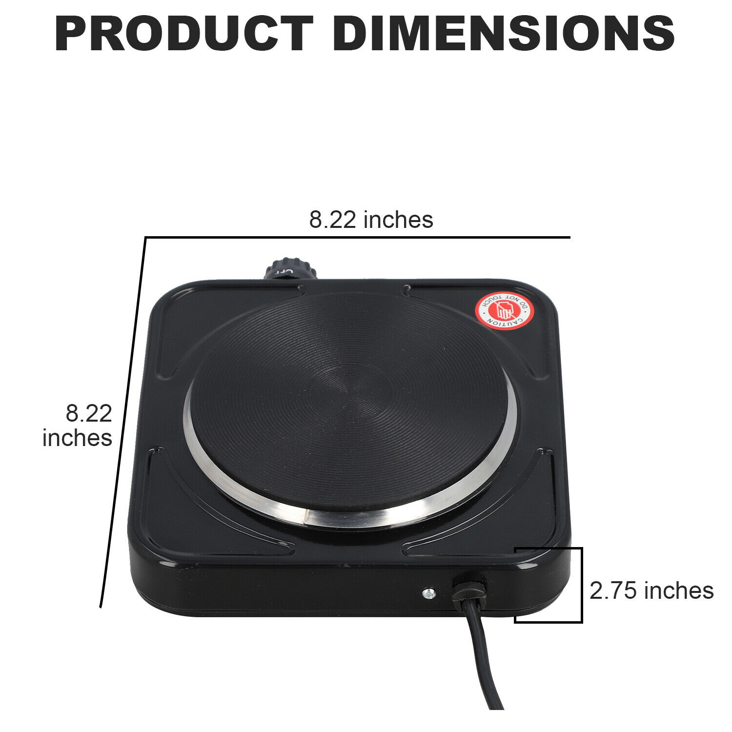 HOMESMART Black Single Electric Burner Hot Plate 5 Level Temperature Control - Fresh Stock Dated February 2026