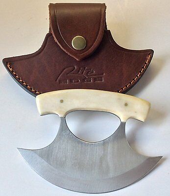 Bone Handle Ulu Knife w/ Genuine Quality Leather Sheath - Fresh Stock Dated January 2026