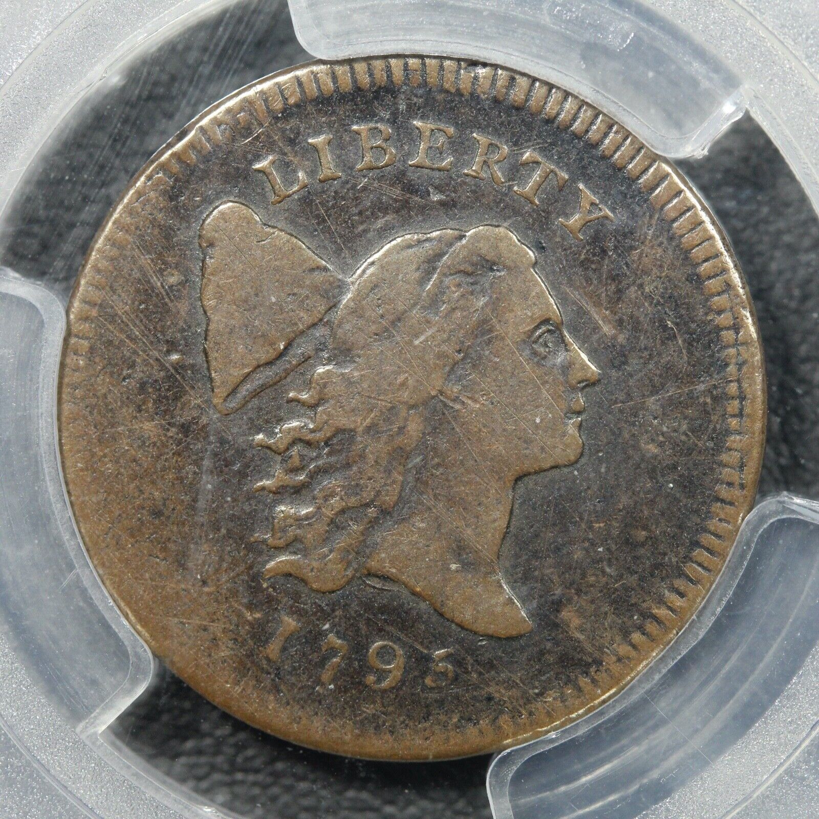 1795 Plain Edge, No Pole Liberty Cap Copper Half Cent PCGS F 15 - Fresh Stock Dated December 2025