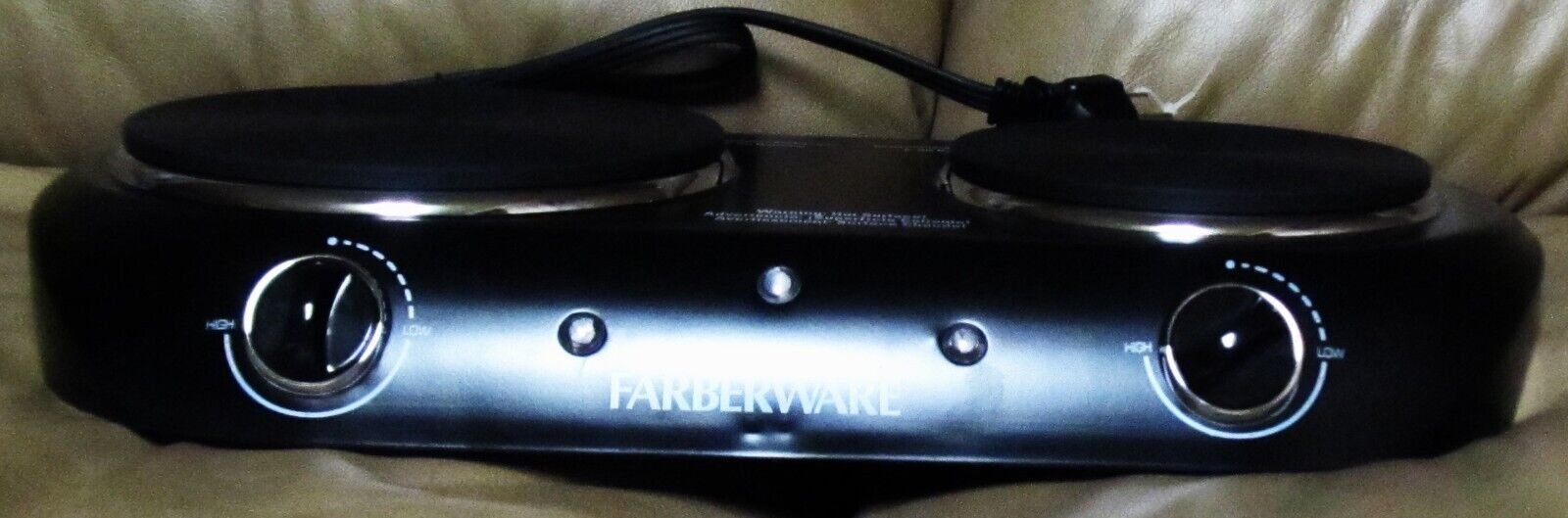 Farberwaree Royalty 1800 W Double Burner Black Electric Cooktop - Fresh Stock Dated February 2026