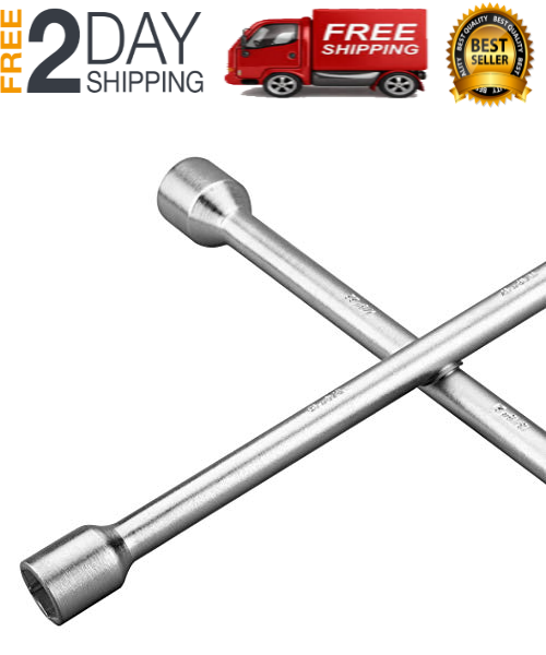 4 Vias Cruz Llave Tuerca Del Estiron 14 Servicio Pesado Acero Coche Universal - Fresh Stock Dated February 2026