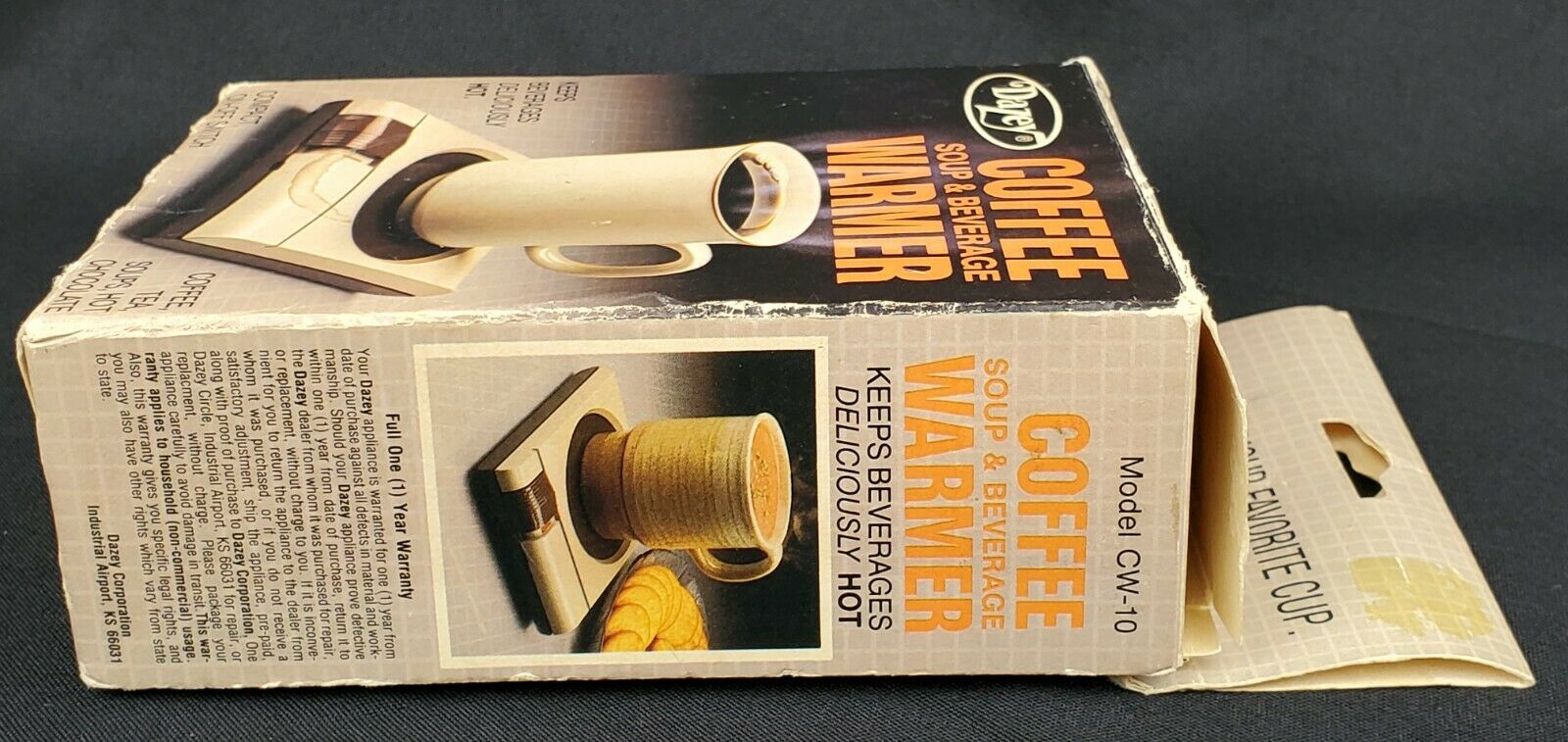 Vintage Dazey CW10 Coffee Beverage Warmer Beige Brown 25 Watts Long Cord USA - Fresh Stock Dated February 2026