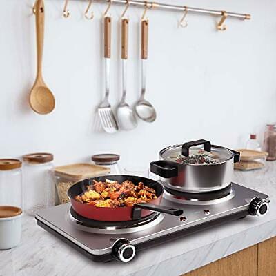 Electric Double Burner Hot Plate for Cooking, 1800W Portable Electric Stove, - Fresh Stock Dated January 2026