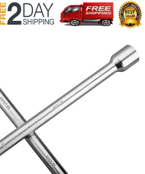 4 Vias Cruz Llave Tuerca Del Estiron 14 Servicio Pesado Acero Coche Universal - Fresh Stock Dated February 2026