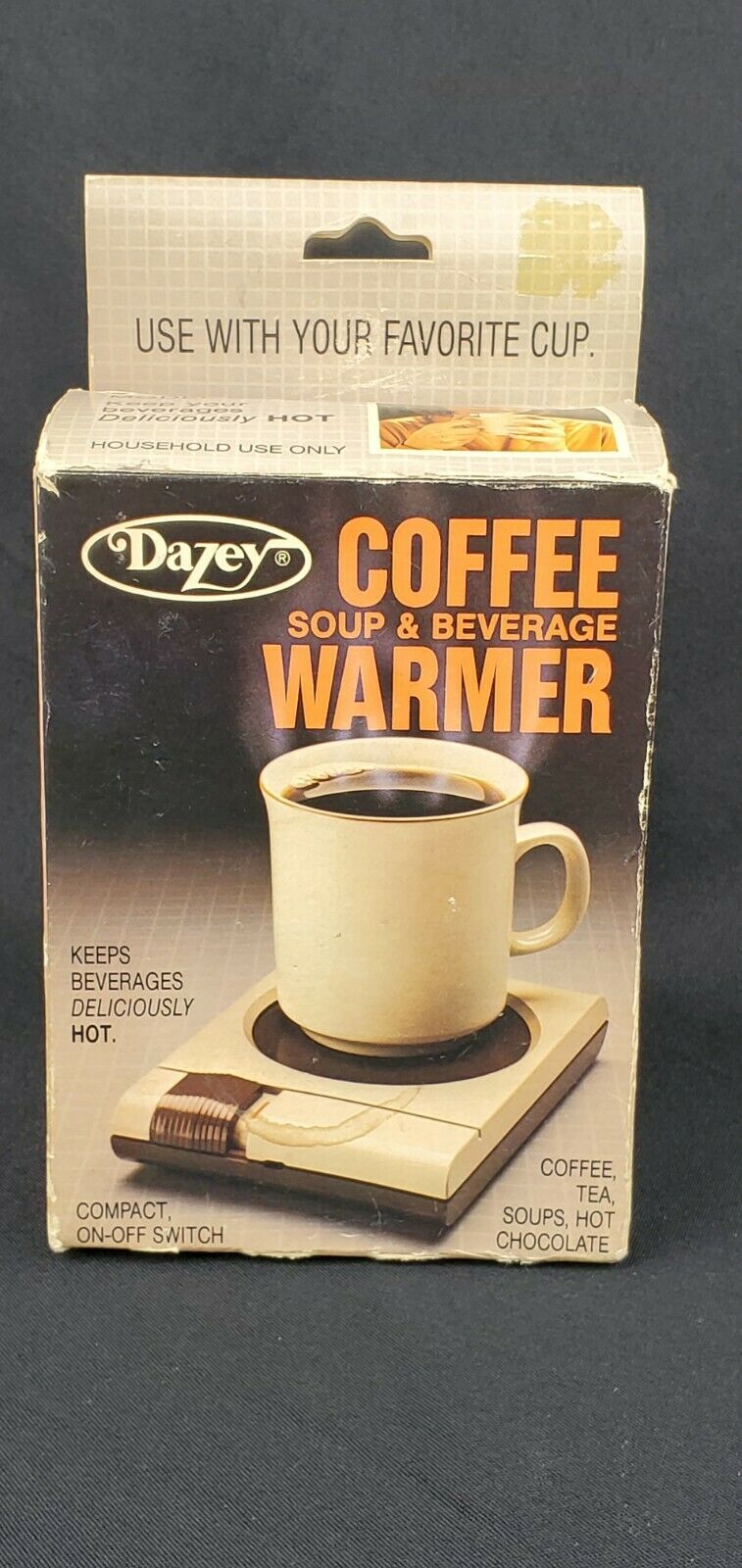 Vintage Dazey CW10 Coffee Beverage Warmer Beige Brown 25 Watts Long Cord USA - Fresh Stock Dated February 2026