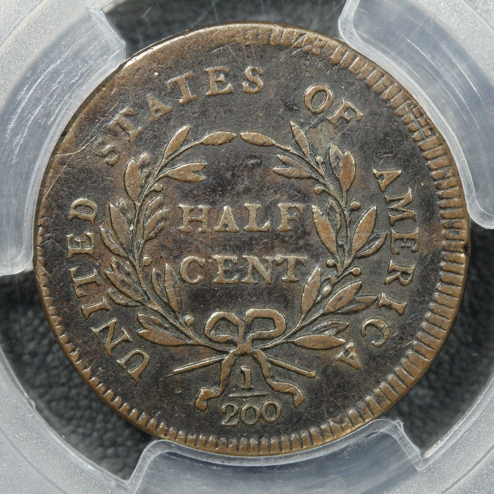 1795 Plain Edge, No Pole Liberty Cap Copper Half Cent PCGS F 15 - Fresh Stock Dated December 2025
