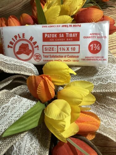 Lot Of 2, Ice Candy Wrapper, Ice Candy Bags, 1 3/4 X 10 inches & 1.5 X 10 Inches - Fresh Stock Dated February 2026